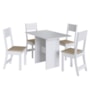 Mesa de Jantar Karla 108x68 com Tampo em MDP e 4 Cadeiras Branco/Bege - Indekés