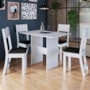 Mesa de Jantar Karla 108x68 com Tampo em MDP e 4 Cadeiras Branco/Preto - Indekés