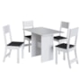 Mesa de Jantar Karla 108x68 com Tampo em MDP e 4 Cadeiras Branco/Preto - Indekés