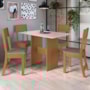 Mesa de Jantar Karla 108x68 com Tampo em MDP e 4 Cadeiras Freijó/Off White/Cacau - Indekés