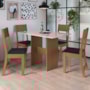 Mesa de Jantar Karla 108x68 com Tampo em MDP e 4 Cadeiras Freijó/Off White/Preto - Indekés