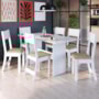 Mesa de Jantar Karla 150x76 com Tampo em MDP e 6 Cadeiras Branco/Bege - Indekés