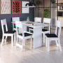 Mesa de Jantar Karla 150x76 com Tampo em MDP e 6 Cadeiras Branco/Preto - Indekés