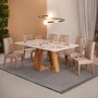 Mesa de Jantar Kiara com 6 Cadeiras Yasmin Carvalho Nobre/Off White/Kraft - PR Móveis  