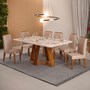 Mesa de Jantar Kiara com 6 Cadeiras Yasmin Freijó/Off White/Kraft - PR Móveis  