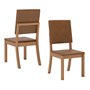 Mesa de Jantar Lins Tampo de MDF com 4 Cadeiras Milla Plus Nature/Off White/Corano Caramelo - Móveis Henn