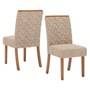 Mesa de Jantar Lins Tampo de MDF com 6 Cadeiras Esther Nature/Off White/Veludo Creme - Móveis Henn
