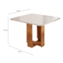 Mesa de Jantar Oasis 90x90 com 4 Cadeiras Brisa Mel/Blonde/Linho Bronze - Viero