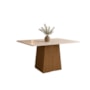 Mesa de Jantar Orus 4 Lugares com Tampo de MDF e Canto Reto 120x80 Nature/Off White - Móveis Henn 