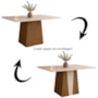 Mesa de Jantar Orus 4 Lugares com Tampo de MDF e Canto Reto 120x80 Nature/Off White - Móveis Henn 