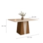 Mesa de Jantar Orus 4 Lugares com Tampo de MDF e Canto Reto 120x80 Nature/Off White - Móveis Henn 