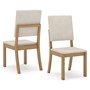Mesa de Jantar Orus Tampo de MDF com 4 Cadeiras Milla Nature/Off White/Suede Linho - Móveis Henn