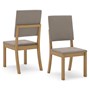 Mesa de Jantar Orus Tampo de MDF com 4 Cadeiras Milla Nature/Off White/Veludo Marrom Amêndoa - Móveis Henn