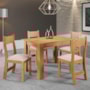 Mesa de Jantar Palace 110x75 com 4 Cadeiras Brisa Mel/Linho Bronze - Viero