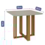 Mesa de Jantar Quadrada Flora 95x95 Nature/Off White com Tampo em MDF - Cimol Móveis