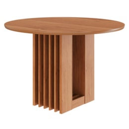 Mesa de Jantar Redonda Ariela 109cm Cinamomo com Tampo em MDF - Cimol Móveis Mesa de Jantar Redonda Ariela 109cm Cinamomo com Tampo em MDF - Cimol Móveis