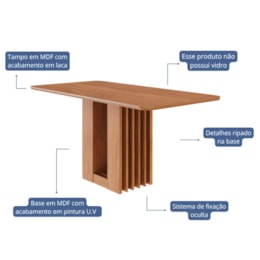 Mesa de Jantar Retangular Ariela 160x80 Cinamomo com Tampo em MDF - Cimol Móveis Mesa de Jantar Retangular Ariela 160x80 Cinamomo com Tampo em MDF - Cimol Móveis