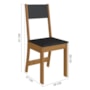 Mesa de Jantar Talita 91,8x68 com Tampo em MDP e 4 Cadeiras Freijó/Chumbo/Preto - Indekés