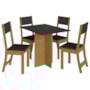 Mesa de Jantar Talita 91,8x68 com Tampo em MDP e 4 Cadeiras Freijó/Chumbo/Preto - Indekés