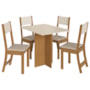Mesa de Jantar Talita 91,8x68 com Tampo em MDP e 4 Cadeiras Freijó/Off White - Indekés
