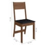 Mesa de Jantar Talita 91,8x68 com Tampo em MDP e 4 Cadeiras Noce/Preto - Indekés