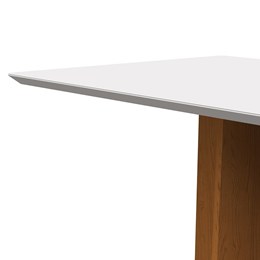Mesa de Jantar Tampo com Vidro Anitta 160x90 Ipê/Off White - PR Móveis
