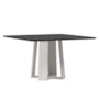 Mesa de Jantar Valencia 135x135 Off White/Preto Tampo em MDF com Vidro - New Ceval