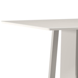 Mesa de Jantar Valencia 135x135 Off White Tampo em MDF com Vidro - New Ceval