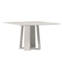 Mesa de Jantar Valencia 135x135 Off White Tampo em MDF com Vidro - New Ceval