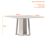 Mesa de Jantar Valencia 135x135 Ypê/Off White Tampo em MDF com Vidro - New Ceval