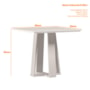 Mesa de Jantar Valencia 90x90 Off White/Preto Tampo em MDF com Vidro - New Ceval