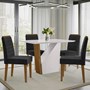Mesa de Jantar Veneza 120x80 com 4 Cadeiras Berlim Ipê/Off White/Preto - PR Móveis 