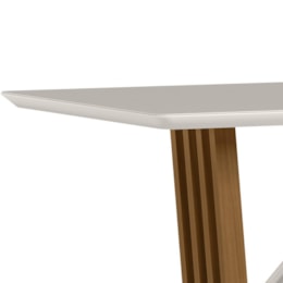 Mesa de Jantar Veneza 120x80 Ypê/Off White Tampo em MDF com Vidro - New Ceval