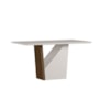 Mesa de Jantar Veneza 160x90 Tampo em MDF com Vidro Imbuia/Off White - New Ceval 