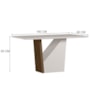 Mesa de Jantar Veneza 160x90 Tampo em MDF com Vidro Imbuia/Off White - New Ceval 