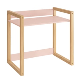 Mesa Infantil Zoe Rosa Fosco/Madeira Natural - Reller Móveis   Mesa Infantil Zoe Rosa Fosco/Madeira Natural - Reller Móveis