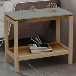 Mesa Lateral Barcelona Oak/Ferrolack - Finestra Móveis Mesa Lateral Barcelona Oak/Ferrolack - Finestra Móveis