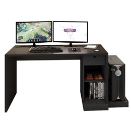 Mesa para Computador Desk Gamer DRX-3000 Preto com Cadeira Giratória Preto - PR Móveis