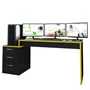 Mesa para Computador Desk Gamer DRX-5000 Preto/Amarelo com Cadeira Giratória Preto - PR Móveis