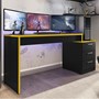 Mesa para Computador Desk Gamer DRX-5000 Preto/Amarelo - PR Móveis