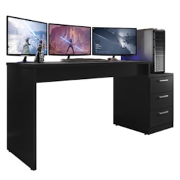 Mesa para Computador Desk Gamer DRX-5000 Preto Black - PR Móveis  Mesa para Computador Desk Gamer DRX-5000 Preto Black - PR Móveis
