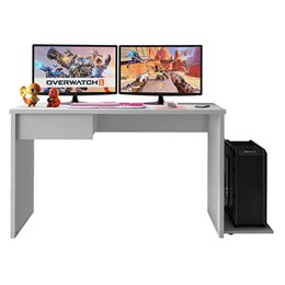 Mesa para Computador Desk Gamer DRX-8000 Branco com Cadeira Giratória Preto - PR Móveis