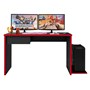 Mesa para Computador Desk Gamer DRX-8000 Preto/Vermelho com Cadeira Giratória Preto - PR Móveis