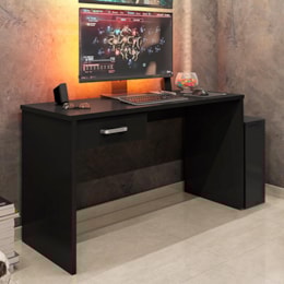 Mesa para Computador Desk Gamer DRX-9000 Preto Black - Móveis Leão