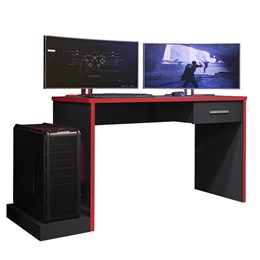 Mesa para Computador Desk Gamer DRX-9000 Preto/Vermelho - PR Móveis 