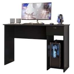 Mesa para Computador Gamer 1 Gaveta Preto - Peternella Móveis Mesa para Computador Gamer 1 Gaveta Preto - Peternella Móveis