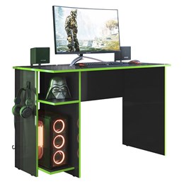 Mesa para Computador Gamer 3875 Preto Fosco/Verde - Qmovi