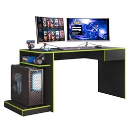 Mesa Para Computador Gamer Monster Preto Fosco/Verde - Mobler