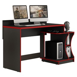 Mesa para Computador Gamer Preto/Vermelho - Valdemóveis 