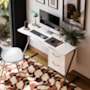 Mesa para Computador Office Steel 2 Gavetas Off White – EJ Móveis